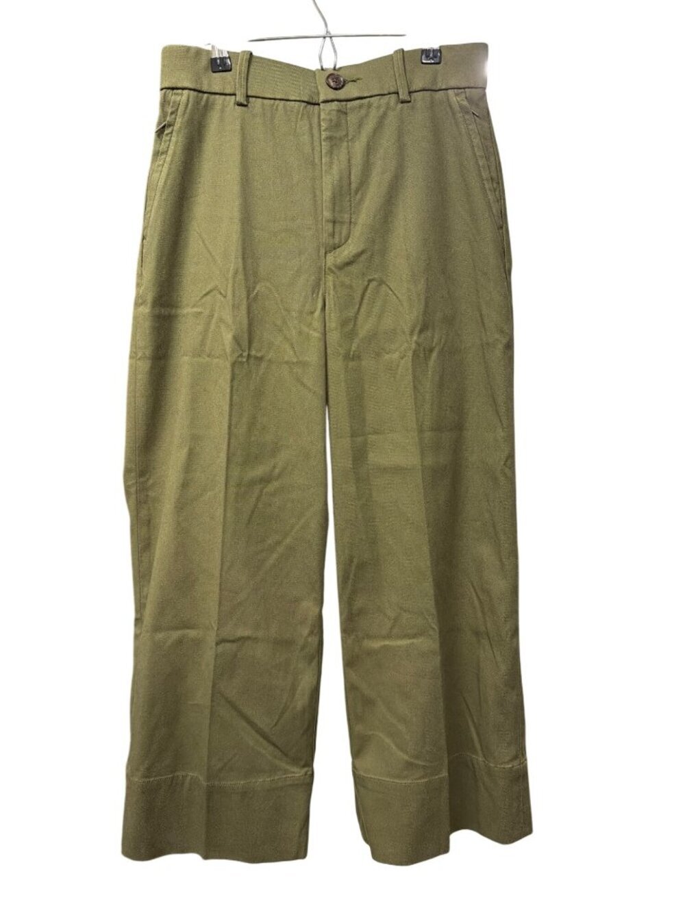 Spanx Cropped Twill Dark Pine Green Pants Size Medium New - Picture 4 of 7